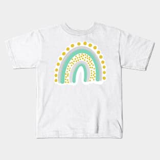 teal and yellow rainbow Kids T-Shirt